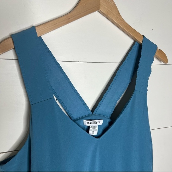 Athleta Blue Athletic Active Casual Dress Pockets Drawstring Waist - Picture 10 of 13